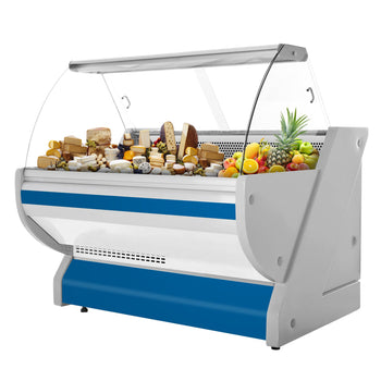 Lada chłodnicza - 1500 mm - z podświetleniem - panel przedni w kolorze niebieskim - Prime Gastro