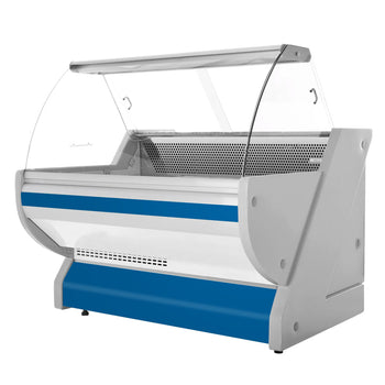 Lada chłodnicza - 1500 mm - z podświetleniem - panel przedni w kolorze niebieskim - Prime Gastro