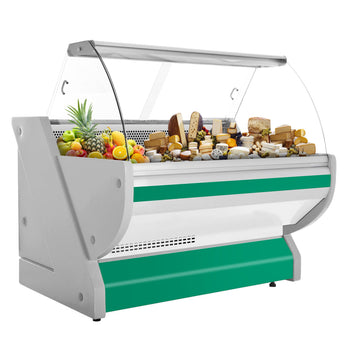 Lada chłodnicza - 1500 mm - z podświetleniem - panel przedni w kolorze zielonym - Prime Gastro