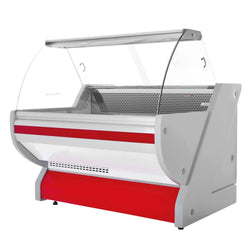 Lada chłodnicza - 1500 mm - z oświetleniem - panel przedni w kolorze czerwonym