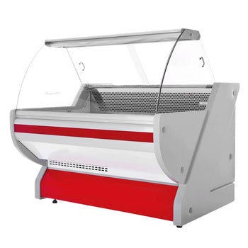 Lada chłodnicza - 1500 mm - z oświetleniem - panel przedni w kolorze czerwonym - Prime Gastro