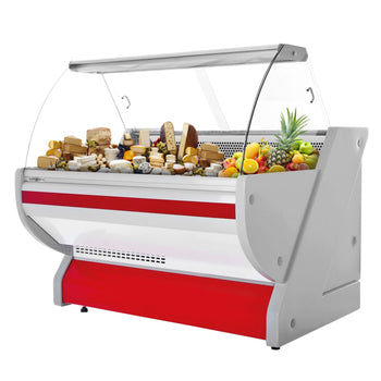 Lada chłodnicza - 1500 mm - z oświetleniem - panel przedni w kolorze czerwonym - Prime Gastro