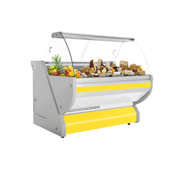 Lada chłodnicza - 1500 mm - z podświetleniem - panel przedni w kolorze żółtym - Prime Gastro