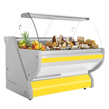 Lada chłodnicza - 1500 mm - z podświetleniem - panel przedni w kolorze żółtym - Prime Gastro