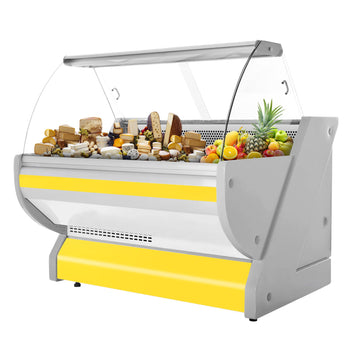 Lada chłodnicza - 1500 mm - z podświetleniem - panel przedni w kolorze żółtym - Prime Gastro