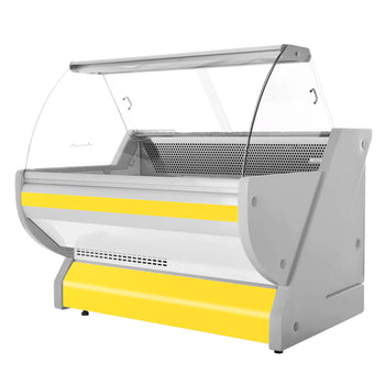 Lada chłodnicza - 1500 mm - z podświetleniem - panel przedni w kolorze żółtym - Prime Gastro