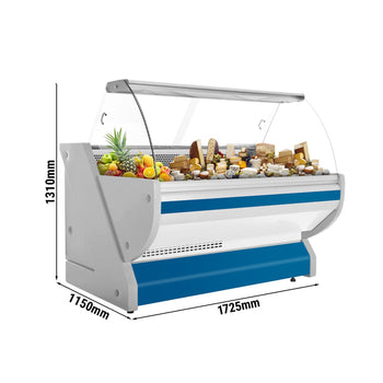 Lada chłodnicza - 1700 mm - z podświetleniem - panel przedni w kolorze niebieskim - Prime Gastro