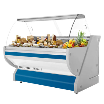 Lada chłodnicza - 1700 mm - z podświetleniem - panel przedni w kolorze niebieskim - Prime Gastro