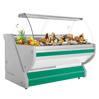 Lada chłodnicza - 1700 mm - z podświetleniem - panel przedni w kolorze zielonym - Prime Gastro