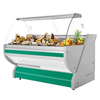 Lada chłodnicza - 1700 mm - z podświetleniem - panel przedni w kolorze zielonym - Prime Gastro