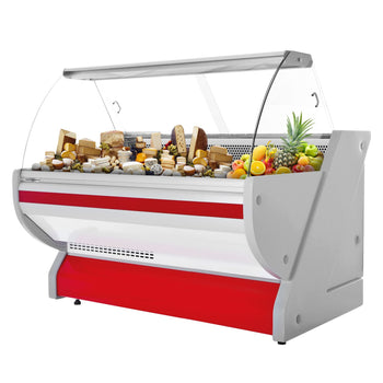 Lada chłodnicza - 1700 mm - z oświetleniem - panel przedni w kolorze czerwonym - Prime Gastro