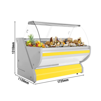 Lada chłodnicza - 1700 mm - z podświetleniem - panel przedni w kolorze żółtym - Prime Gastro