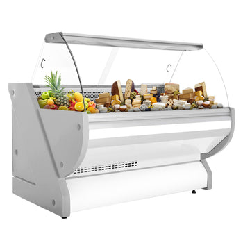 Lada chłodnicza - 1700 mm - z oświetleniem - panel przedni w kolorze białym - Prime Gastro