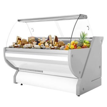 Lada chłodnicza - 1700 mm - z oświetleniem - panel przedni w kolorze białym - Prime Gastro