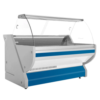 Lada chłodnicza - 2000 mm - z podświetleniem - panel przedni w kolorze niebieskim - Prime Gastro