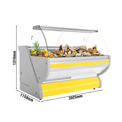Lada chłodnicza - 2000 mm - z podświetleniem - panel przedni w kolorze żółtym
