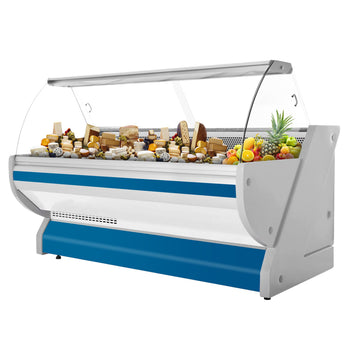 Lada chłodnicza - 2500 mm - z podświetleniem - panel przedni w kolorze niebieskim - Prime Gastro