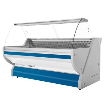 Lada chłodnicza - 2500 mm - z podświetleniem - panel przedni w kolorze niebieskim - Prime Gastro