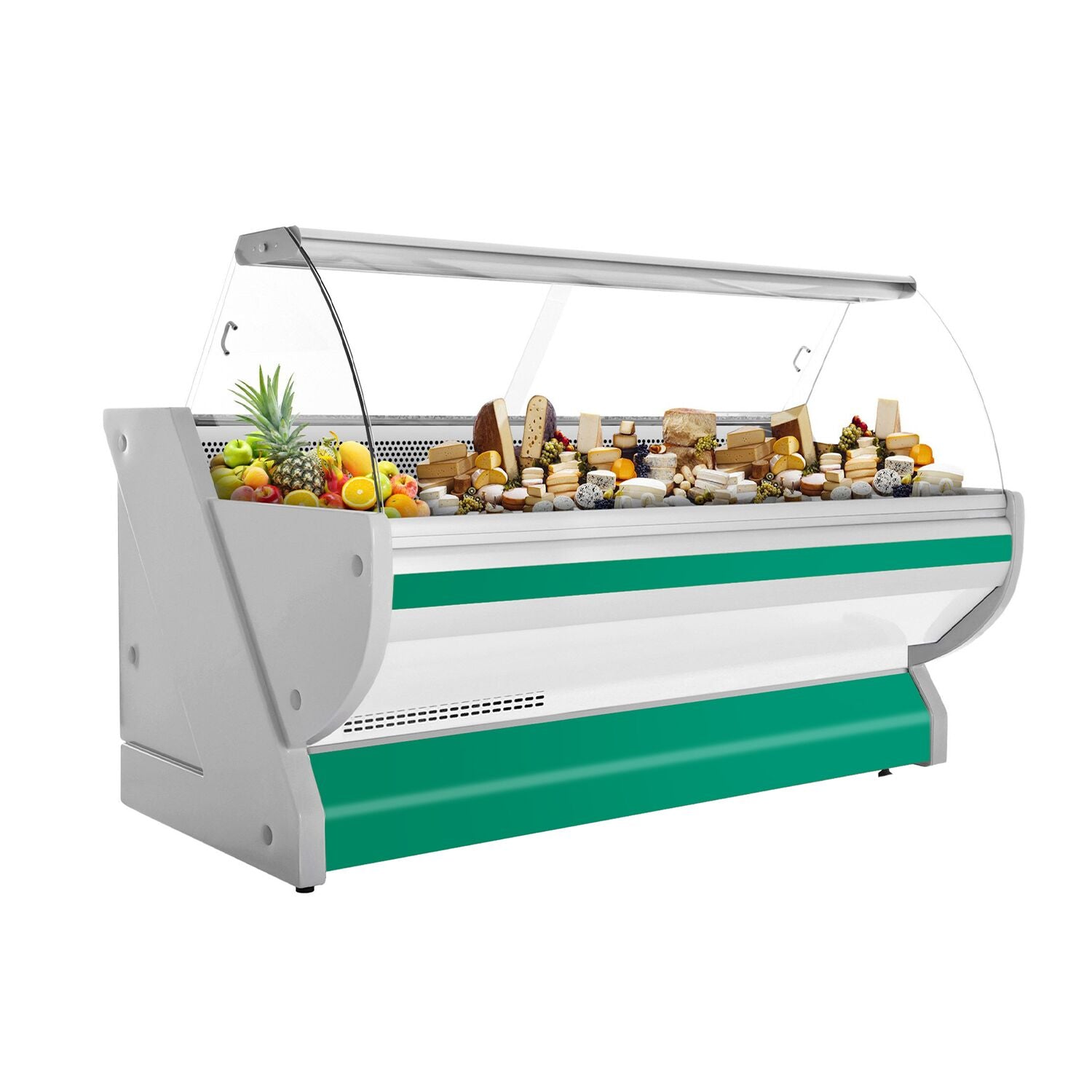 Refrigerated counter - 2500 mm - with backlight - green front panel