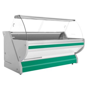 Lada chłodnicza - 2500 mm - z podświetleniem - panel przedni w kolorze zielonym - Prime Gastro