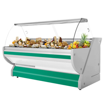 Lada chłodnicza - 2500 mm - z podświetleniem - panel przedni w kolorze zielonym - Prime Gastro