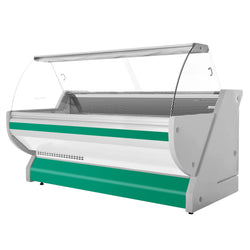 Lada chłodnicza - 2500 mm - z podświetleniem - panel przedni w kolorze zielonym