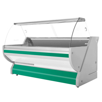 Lada chłodnicza - 2500 mm - z podświetleniem - panel przedni w kolorze zielonym - Prime Gastro