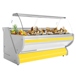 Lada chłodnicza - 2500 mm - z podświetleniem - panel przedni w kolorze żółtym