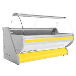 Lada chłodnicza - 2500 mm - z podświetleniem - panel przedni w kolorze żółtym