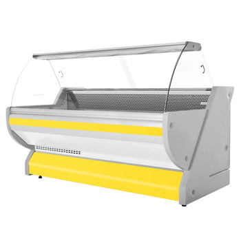 Lada chłodnicza - 2500 mm - z podświetleniem - panel przedni w kolorze żółtym - Prime Gastro