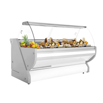 Lada chłodnicza - 2500 mm - z oświetleniem - panel przedni w kolorze białym - Prime Gastro