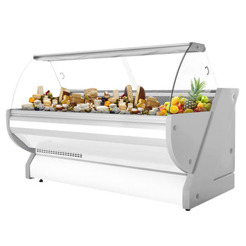 Lada chłodnicza - 2500 mm - z oświetleniem - panel przedni w kolorze białym - Prime Gastro