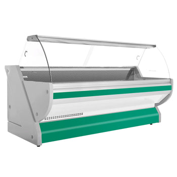 Lada chłodnicza - 3000 mm - z podświetleniem - panel przedni w kolorze zielonym - Prime Gastro