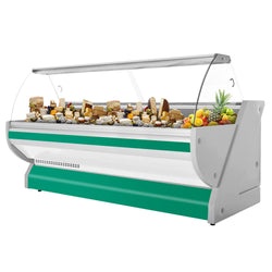 Lada chłodnicza - 3000 mm - z podświetleniem - panel przedni w kolorze zielonym