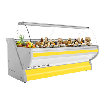 Lada chłodnicza - 3000 mm - z podświetleniem - panel przedni w kolorze żółtym - Prime Gastro