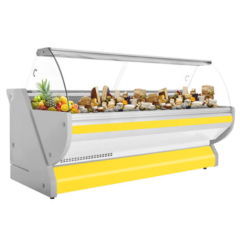 Lada chłodnicza - 3000 mm - z podświetleniem - panel przedni w kolorze żółtym - Prime Gastro