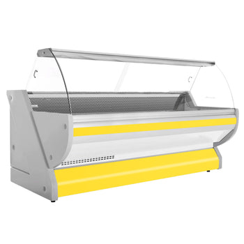 Lada chłodnicza - 3000 mm - z podświetleniem - panel przedni w kolorze żółtym - Prime Gastro