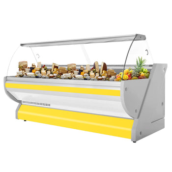 Lada chłodnicza - 3000 mm - z podświetleniem - panel przedni w kolorze żółtym - Prime Gastro