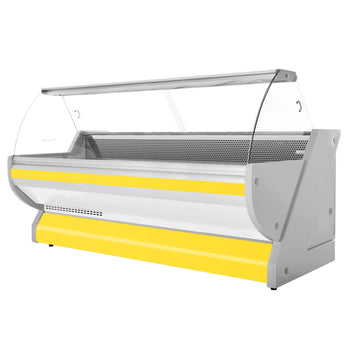 Lada chłodnicza - 3000 mm - z podświetleniem - panel przedni w kolorze żółtym - Prime Gastro