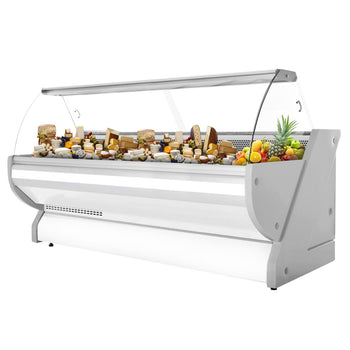 Lada chłodnicza - 3000 mm - z oświetleniem - panel przedni w kolorze białym - Prime Gastro