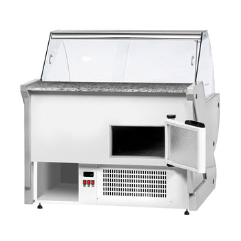 Lada chłodnicza - 1300 mm - z podświetleniem - panel przedni w kolorze żółtym - Prime Gastro