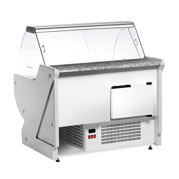 Lada chłodnicza - 1300 mm - z podświetleniem - panel przedni w kolorze niebieskim - Prime Gastro