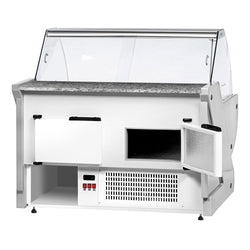 Lada chłodnicza - 1500 mm - z oświetleniem - panel przedni w kolorze czerwonym