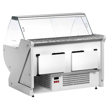 Lada chłodnicza - 1500 mm - z podświetleniem - panel przedni w kolorze zielonym - Prime Gastro