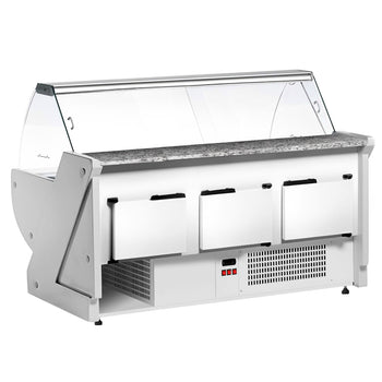 Lada chłodnicza - 2500 mm - z podświetleniem - panel przedni w kolorze zielonym - Prime Gastro