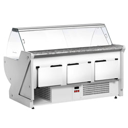 Lada chłodnicza - 2500 mm - z podświetleniem - panel przedni w kolorze niebieskim