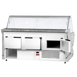 Lada chłodnicza - 2500 mm - z oświetleniem - panel przedni w kolorze białym