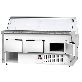 Lada chłodnicza - 2500 mm - z oświetleniem - panel przedni w kolorze białym - Prime Gastro