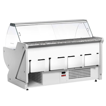 Lada chłodnicza - 3000 mm - z podświetleniem - panel przedni w kolorze niebieskim - Prime Gastro