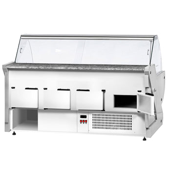 Lada chłodnicza - 3000 mm - z podświetleniem - panel przedni w kolorze zielonym - Prime Gastro